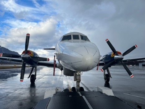 Jetstream 32 Airplance being towed